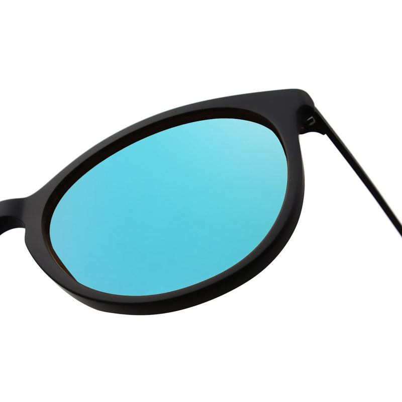 T2B Matte Black with Blue Mirror Lens