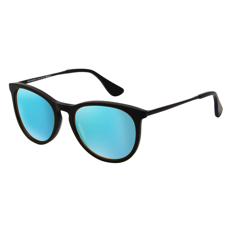 T2B Matte Black with Blue Mirror Lens