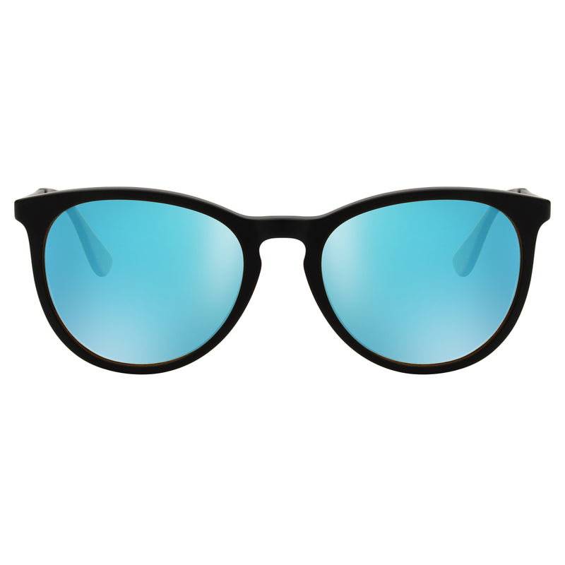 T2B Matte Black with Blue Mirror Lens