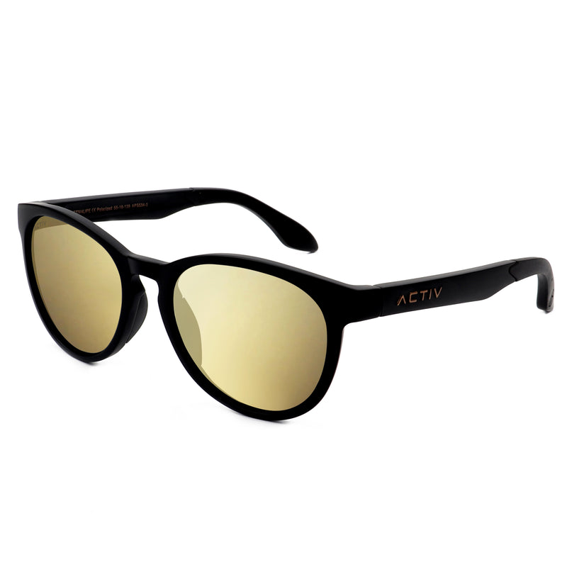 ACTIV One T2B - Matte Black with Gold Mirror Lens