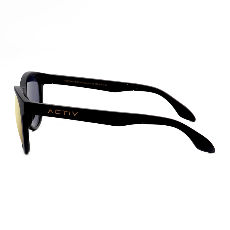 ACTIV One T2B - Matte Black with Gold Mirror Lens