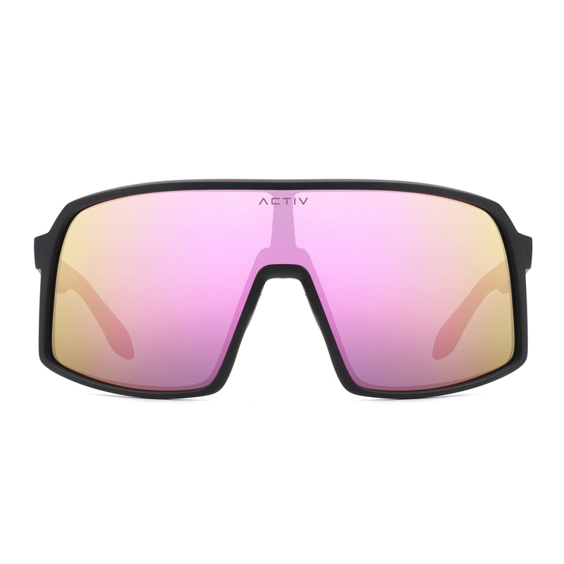 ACTIV AERO - Matte Black with Pink Mirror Lens