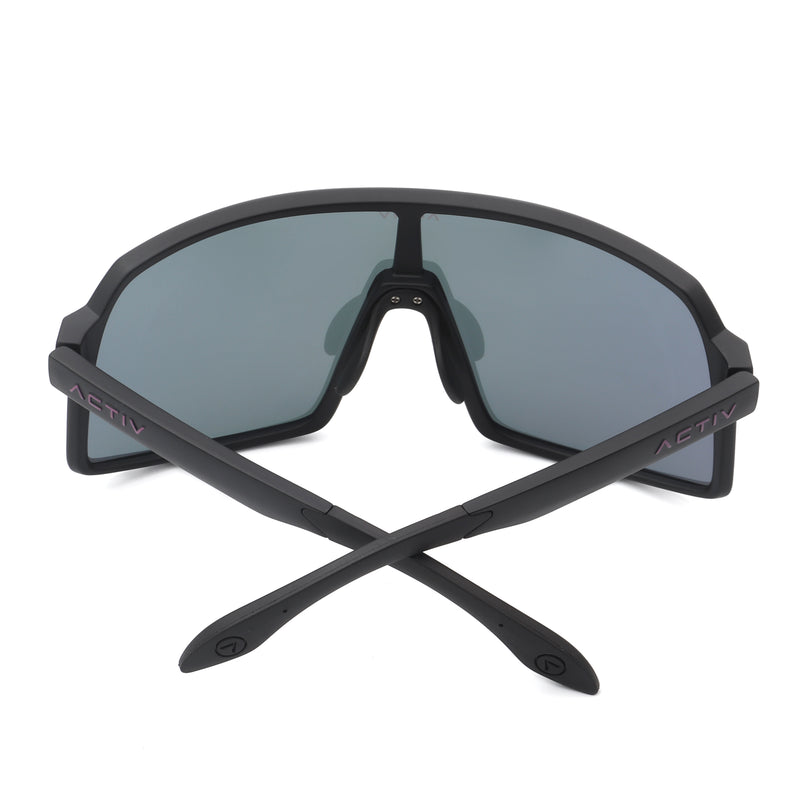 ACTIV AERO - Matte Black with Pink Mirror Lens