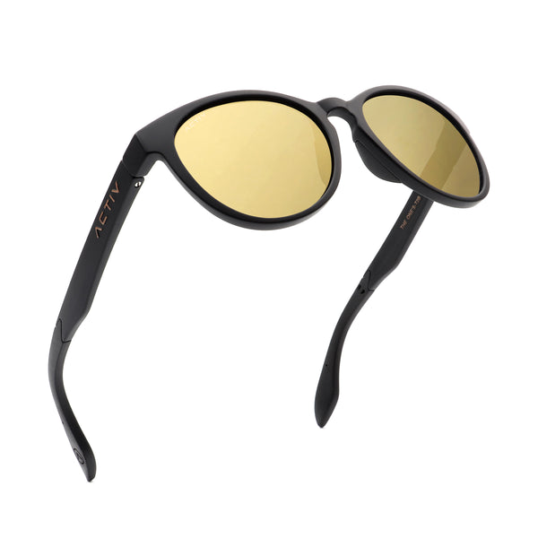 ACTIV One T2B - Matte Black with Gold Mirror Lens