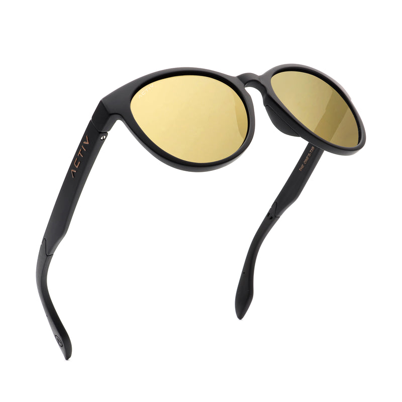 ACTIV One T2B - Matte Black with Gold Mirror Lens